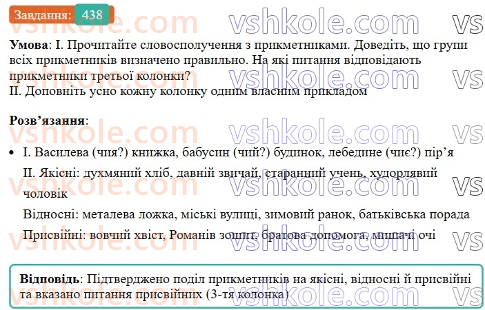 6-ukrayinska-mova-vv-zabolotnij-ov-zabolotnij-2023--morfologiya-orfografiya-50-rozryadi-prikmetnikiv-za-znachennyam-438.jpg