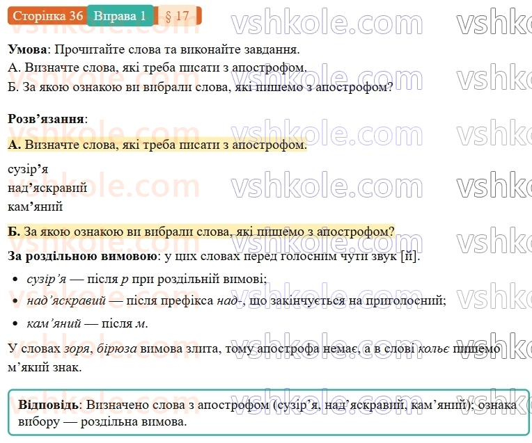 7-ukrayinska-mova-om-avramenko-2024-nush--povtorennya-ta-uzagalnennya-vivchenogo-17-orfografichnij-praktikum-apostrof-myakij-znak-1.jpg