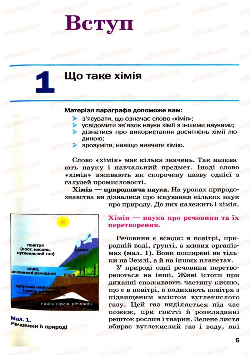 Страница 5 | Підручник Хімія 7 клас П.П. Попель, Л.С. Крикля 2007