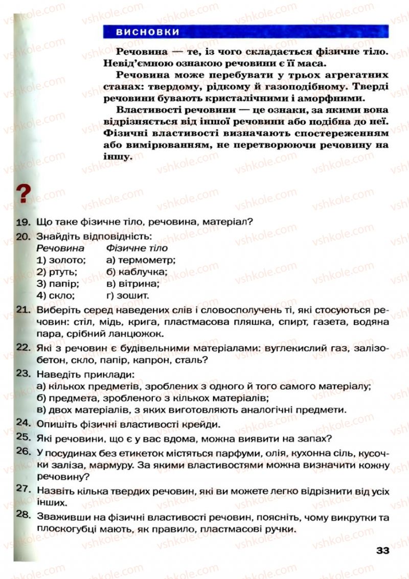 Страница 33 | Підручник Хімія 7 клас П.П. Попель, Л.С. Крикля 2007