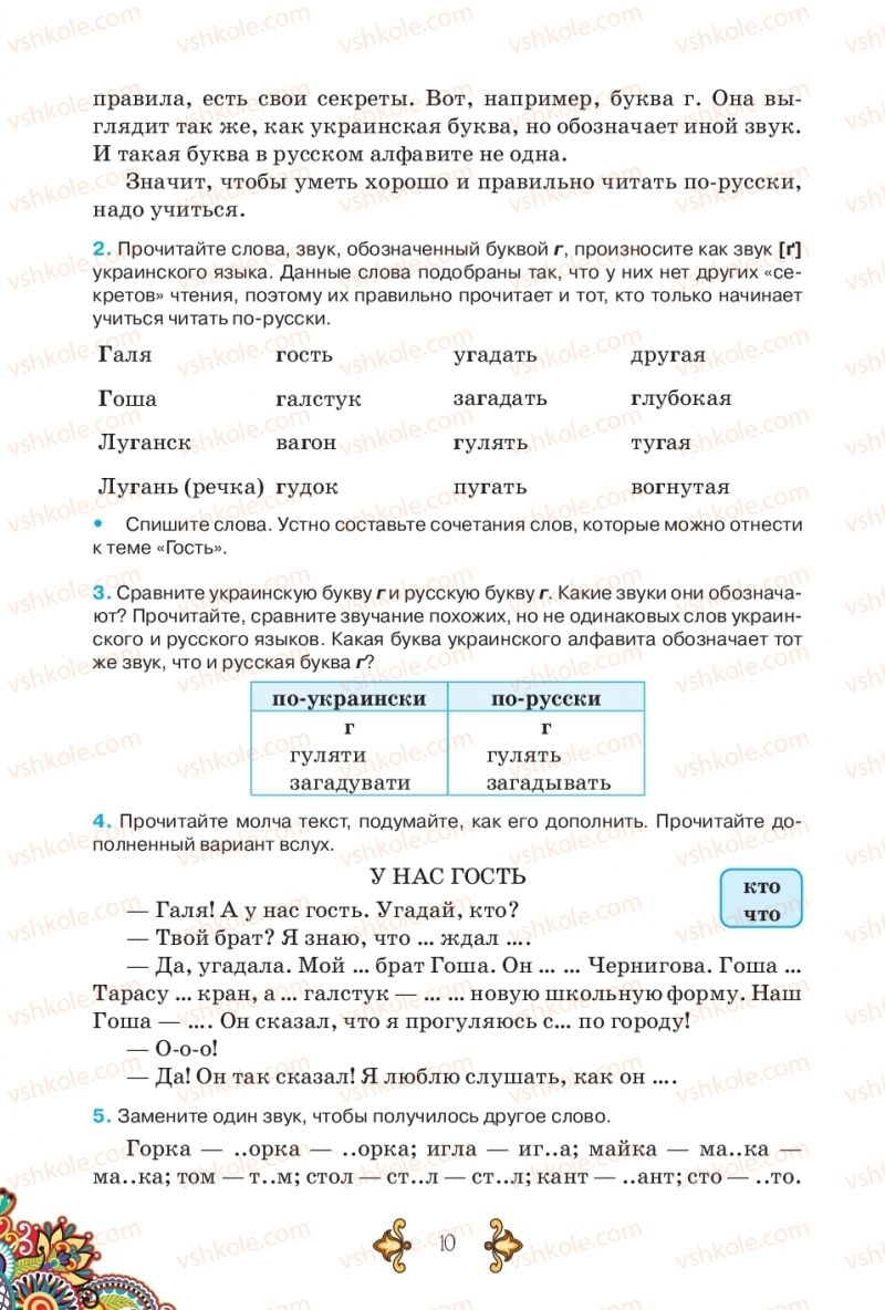 Страница 10 | Підручник Русский язык 5 клас В.А. Корсаков 2018