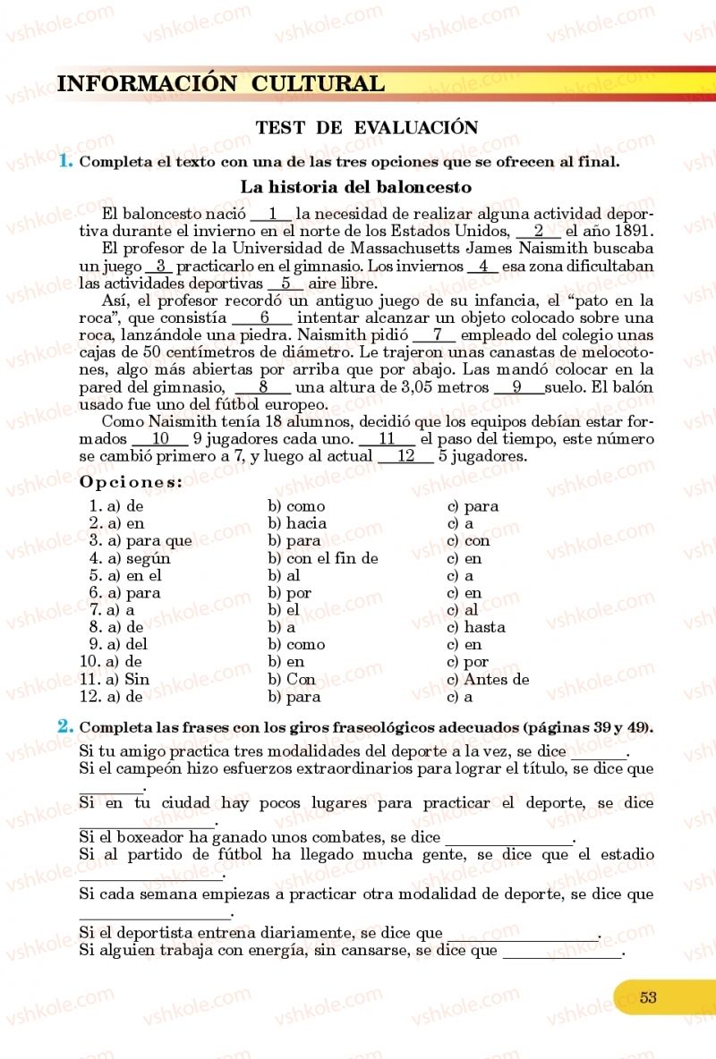 Страница 53 | Підручник Іспанська мова 10 клас В.Г. Редько, В.І. Береславська 2018 10 рік навчання