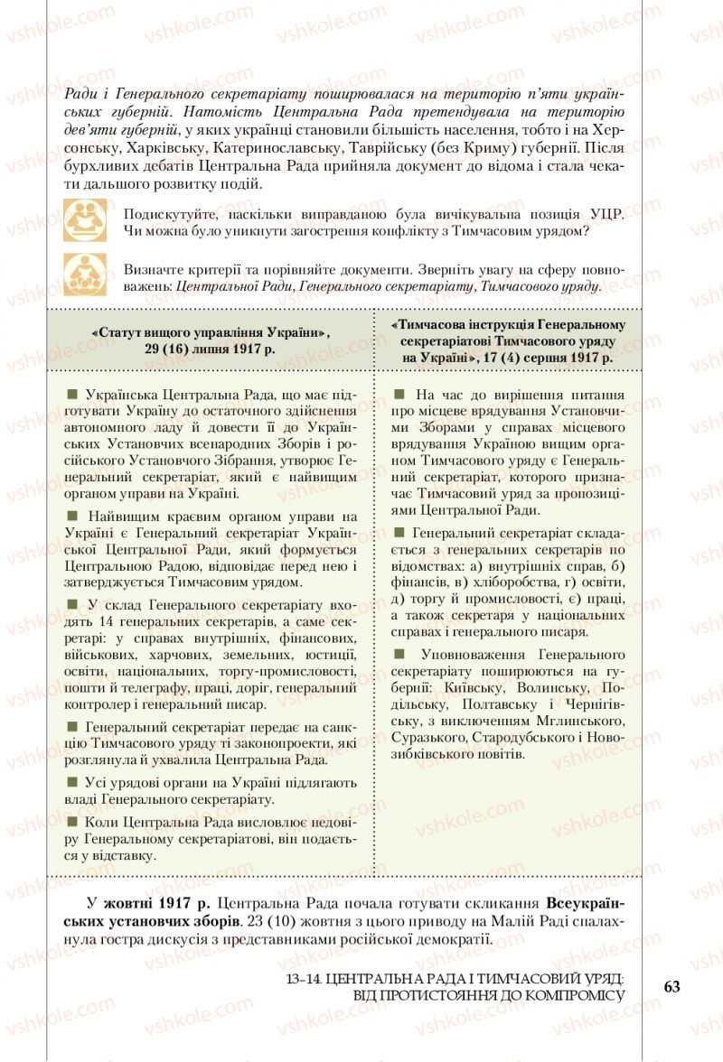 Страница 63 | Підручник Історія України 10 клас В.С. Власов, С.В. Кульчицький 2018 Профільний рівень