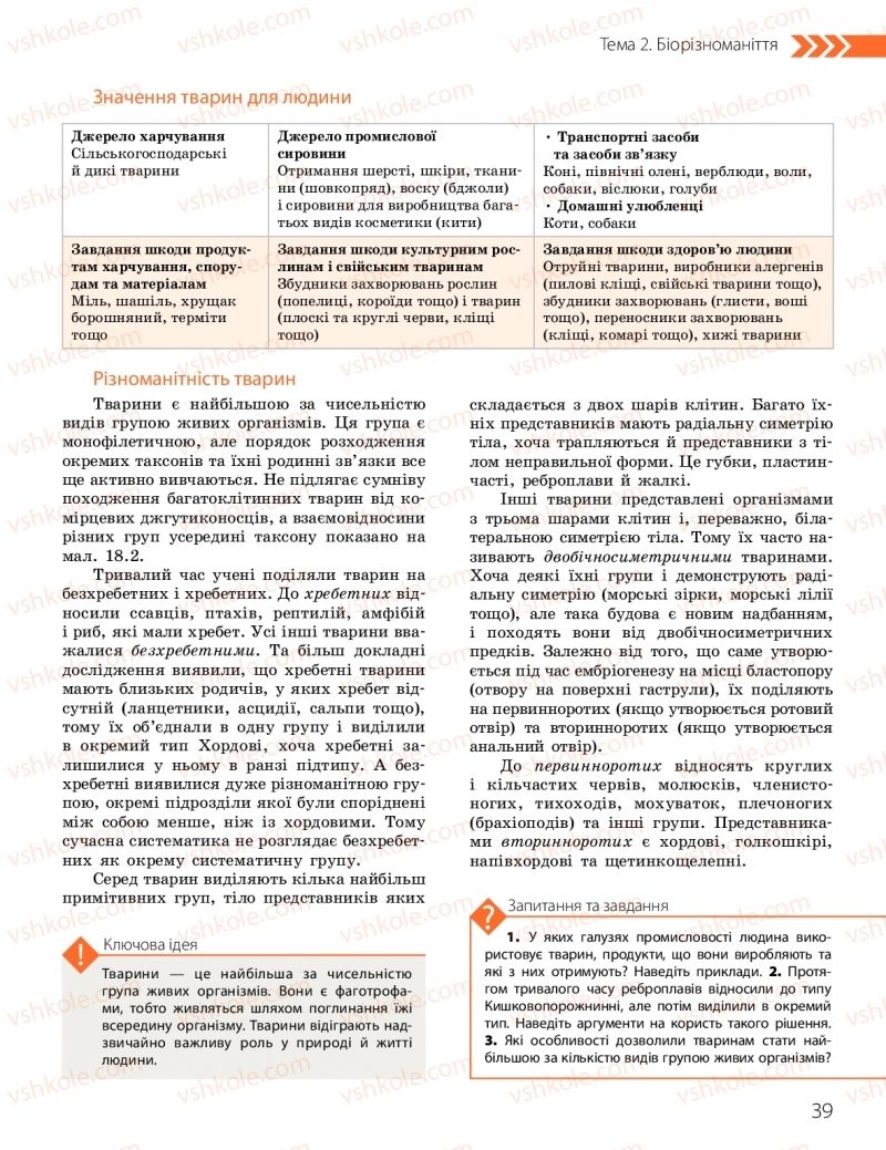 Страница 39 | Підручник Біологія 10 клас К.М. Задорожний, О.М. Утєвська 2018