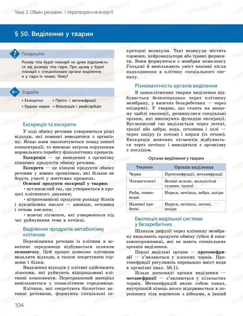 Страница 104 | Підручник Біологія 10 клас К.М. Задорожний, О.М. Утєвська 2018