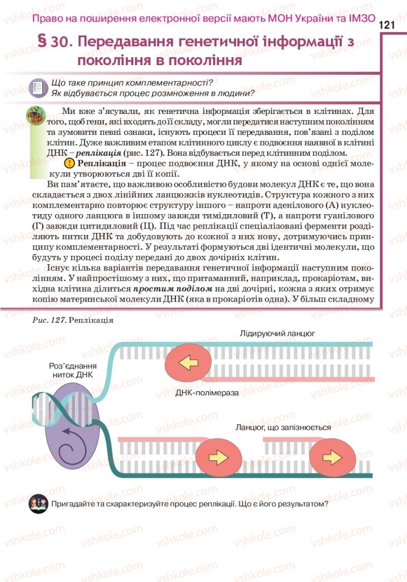 Страница 121 | Підручник Біологія 10 клас О.А. Андерсон, А.О Чернінський, М.А. Вихренко, С.М. Міюс 2018