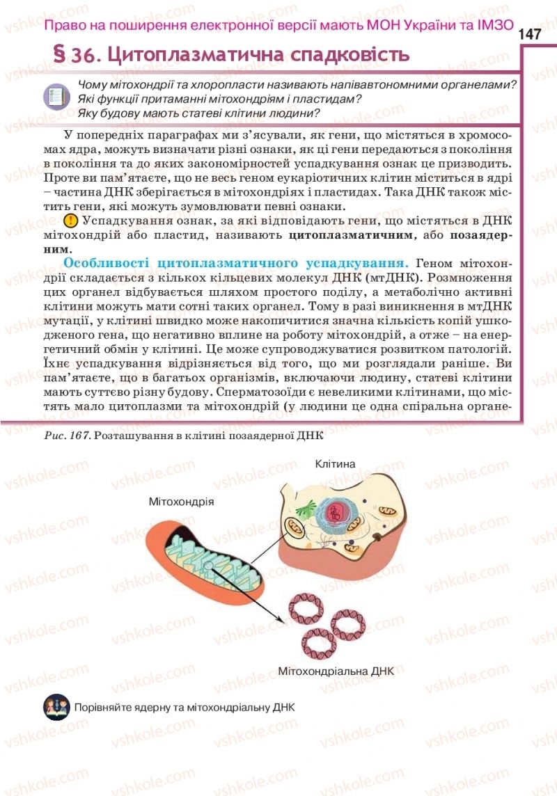 Страница 147 | Підручник Біологія 10 клас О.А. Андерсон, А.О Чернінський, М.А. Вихренко, С.М. Міюс 2018