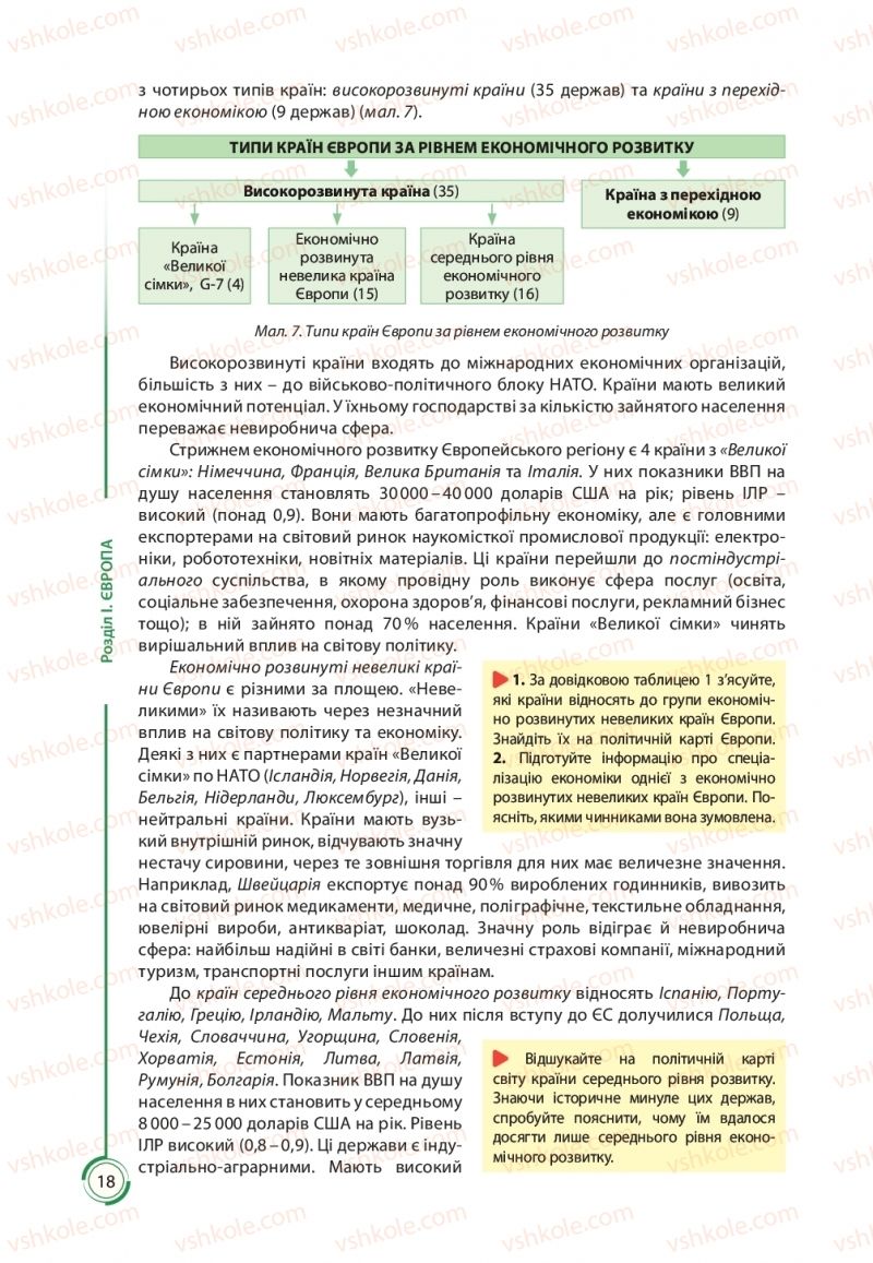 Страница 18 | Підручник Географія 10 клас С.Г. Кобернік, Р.Р. Коваленко 2018