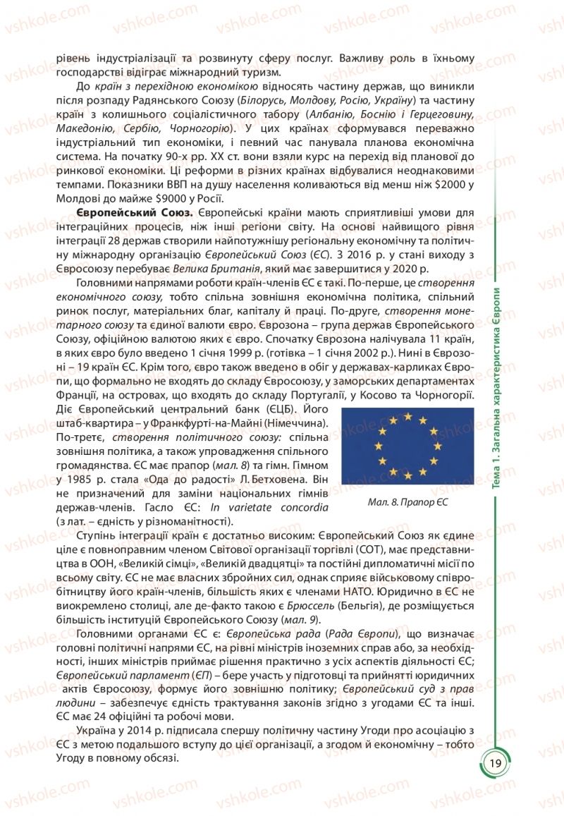 Страница 19 | Підручник Географія 10 клас С.Г. Кобернік, Р.Р. Коваленко 2018