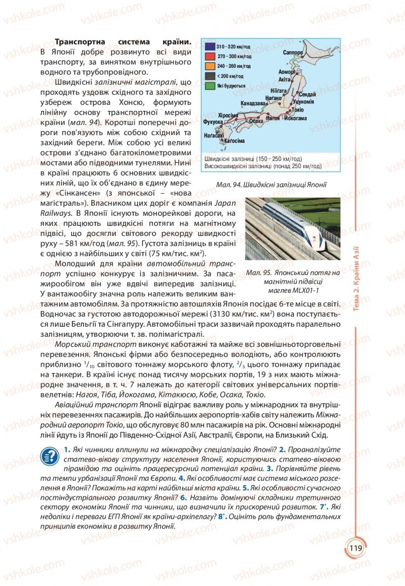 Страница 119 | Підручник Географія 10 клас С.Г. Кобернік, Р.Р. Коваленко 2018