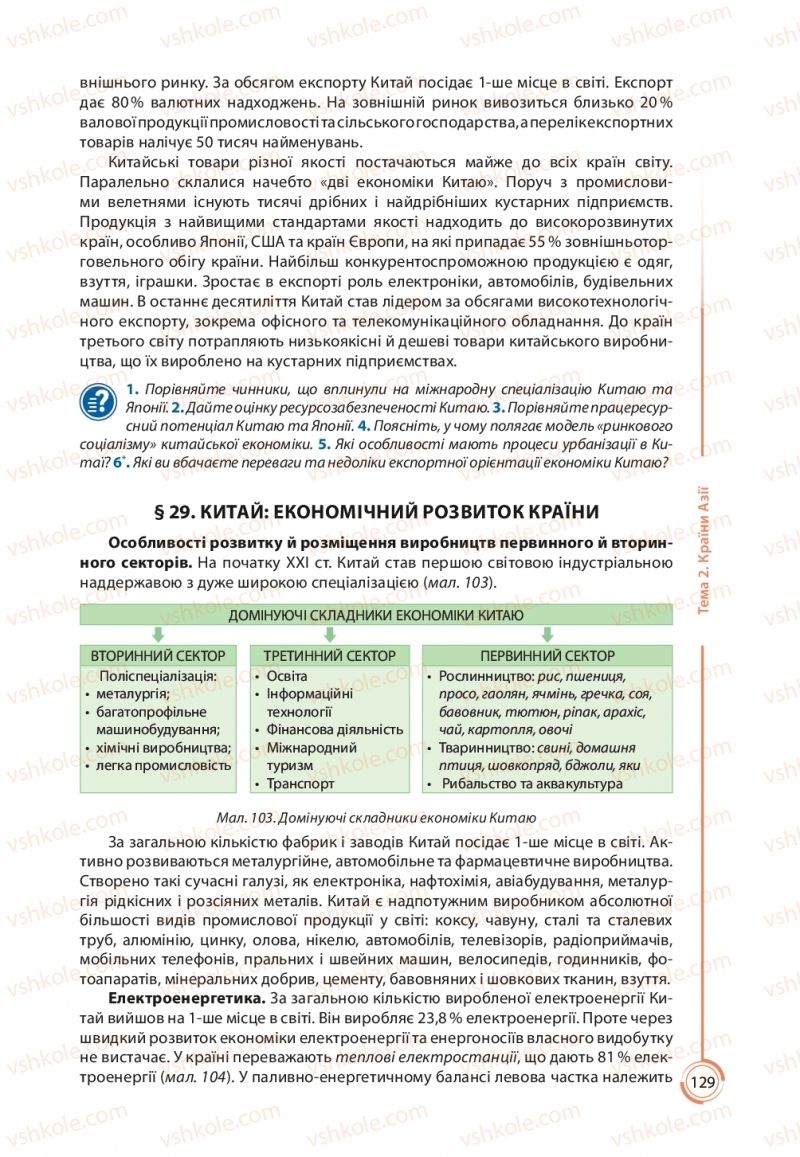Страница 129 | Підручник Географія 10 клас С.Г. Кобернік, Р.Р. Коваленко 2018