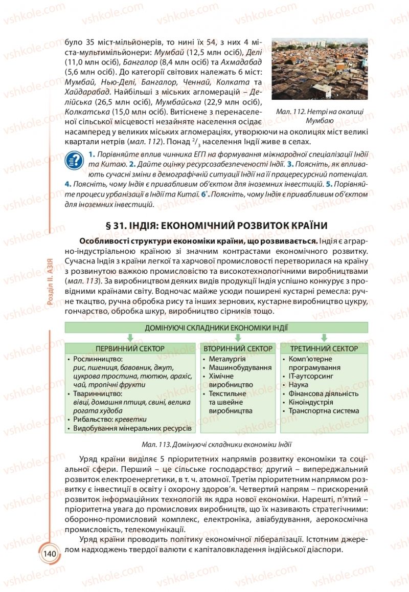 Страница 140 | Підручник Географія 10 клас С.Г. Кобернік, Р.Р. Коваленко 2018