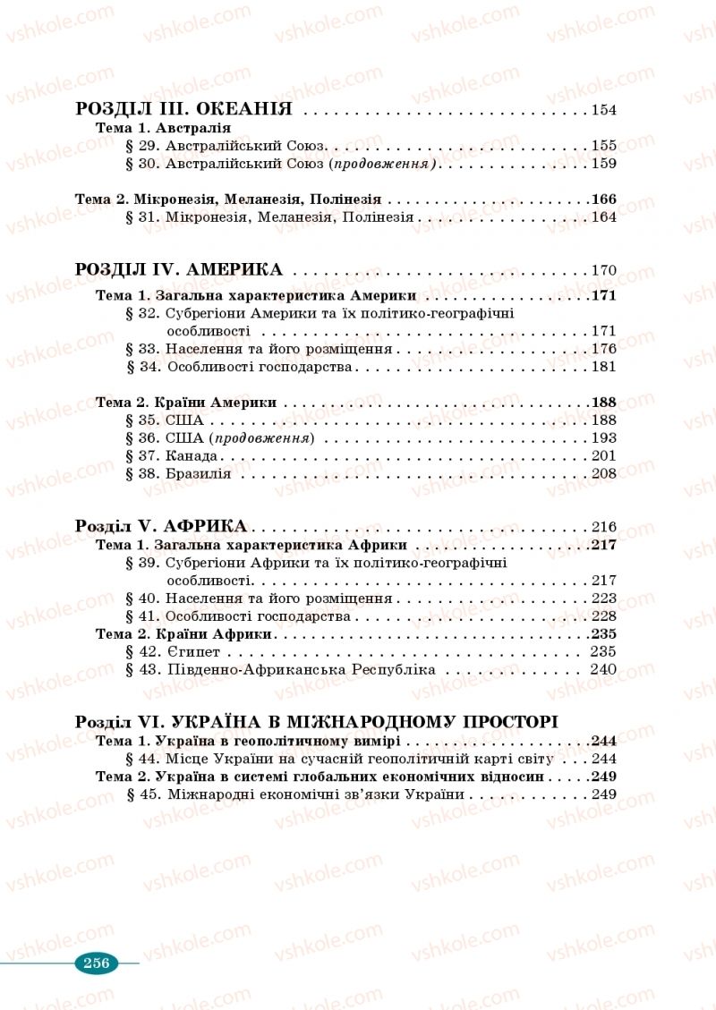 Страница 256 | Підручник Географія 10 клас В.М. Бойко, Ю.С. Брайчевський, Б.П. Яценко 2018