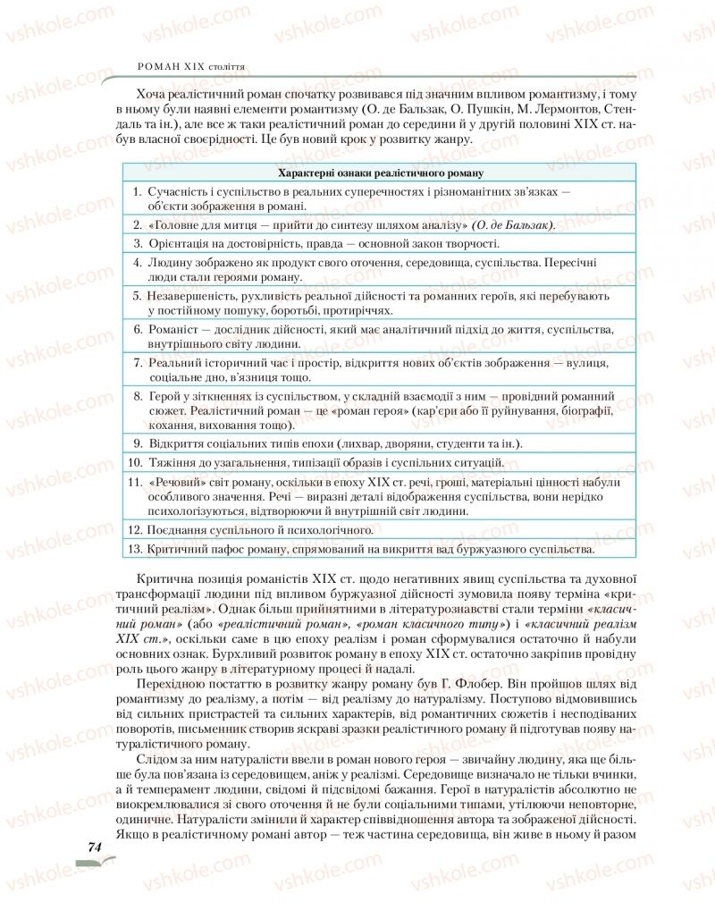 Страница 74 | Підручник Зарубіжна література 10 клас О.М. Ніколенко, О.В. Орлова, Л.Л. Ковальова 2018