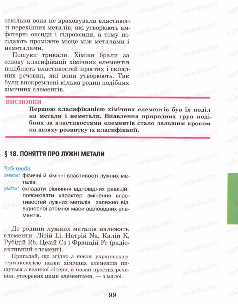 Страница 99 | Підручник Хімія 8 клас Н.М. Буринська 2008