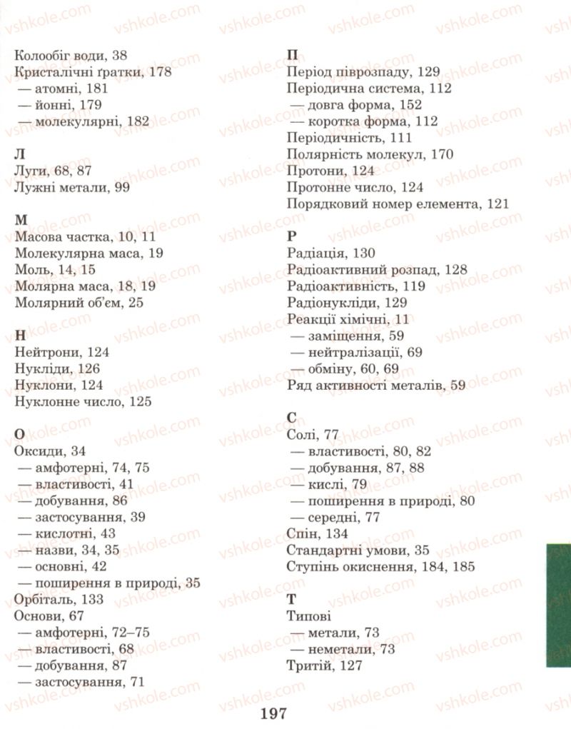 Страница 197 | Підручник Хімія 8 клас Н.М. Буринська 2008