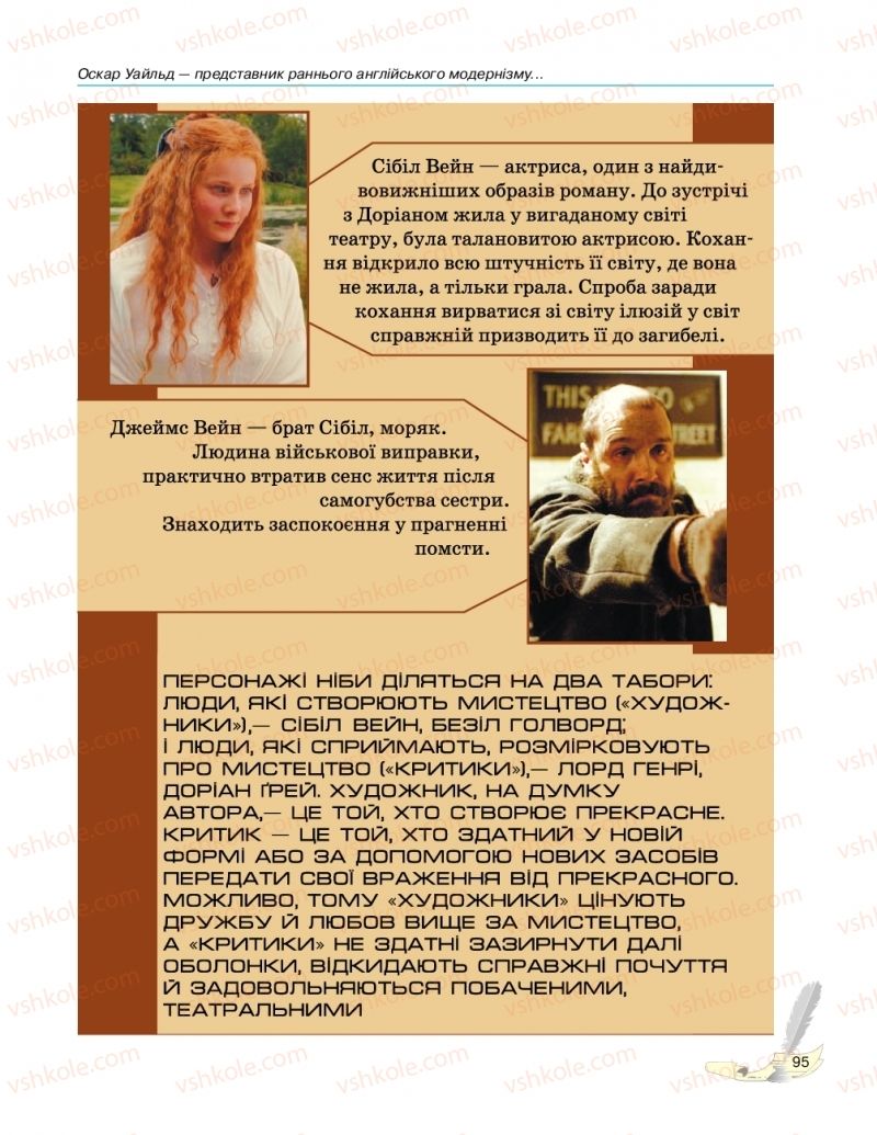 Страница 95 | Підручник Зарубіжна література 10 клас В.В. Паращич, Г.Є. Фефілова, М.В. Коновалова 2018