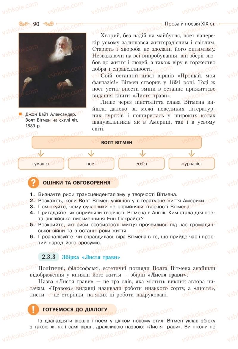 Страница 90 | Підручник Зарубіжна література 10 клас Н.М. Кадоб’янська, Л.М. Удовиченко 2018