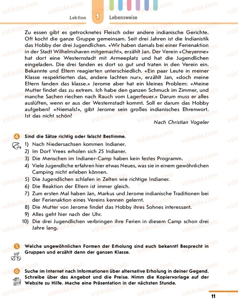 Страница 11 | Підручник Німецька мова 10 клас С.І. Сотникова, Г.В. Гоголєва 2018 6 рік навчання