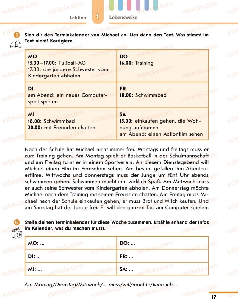 Страница 17 | Підручник Німецька мова 10 клас С.І. Сотникова, Г.В. Гоголєва 2018 6 рік навчання