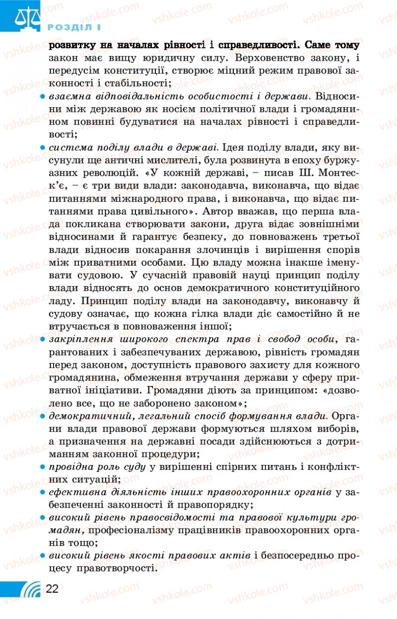 Страница 22 | Підручник Правознавство 10 клас Т.М. Філіпенко, В.Л. Сутковий 2018 Профільний рівень