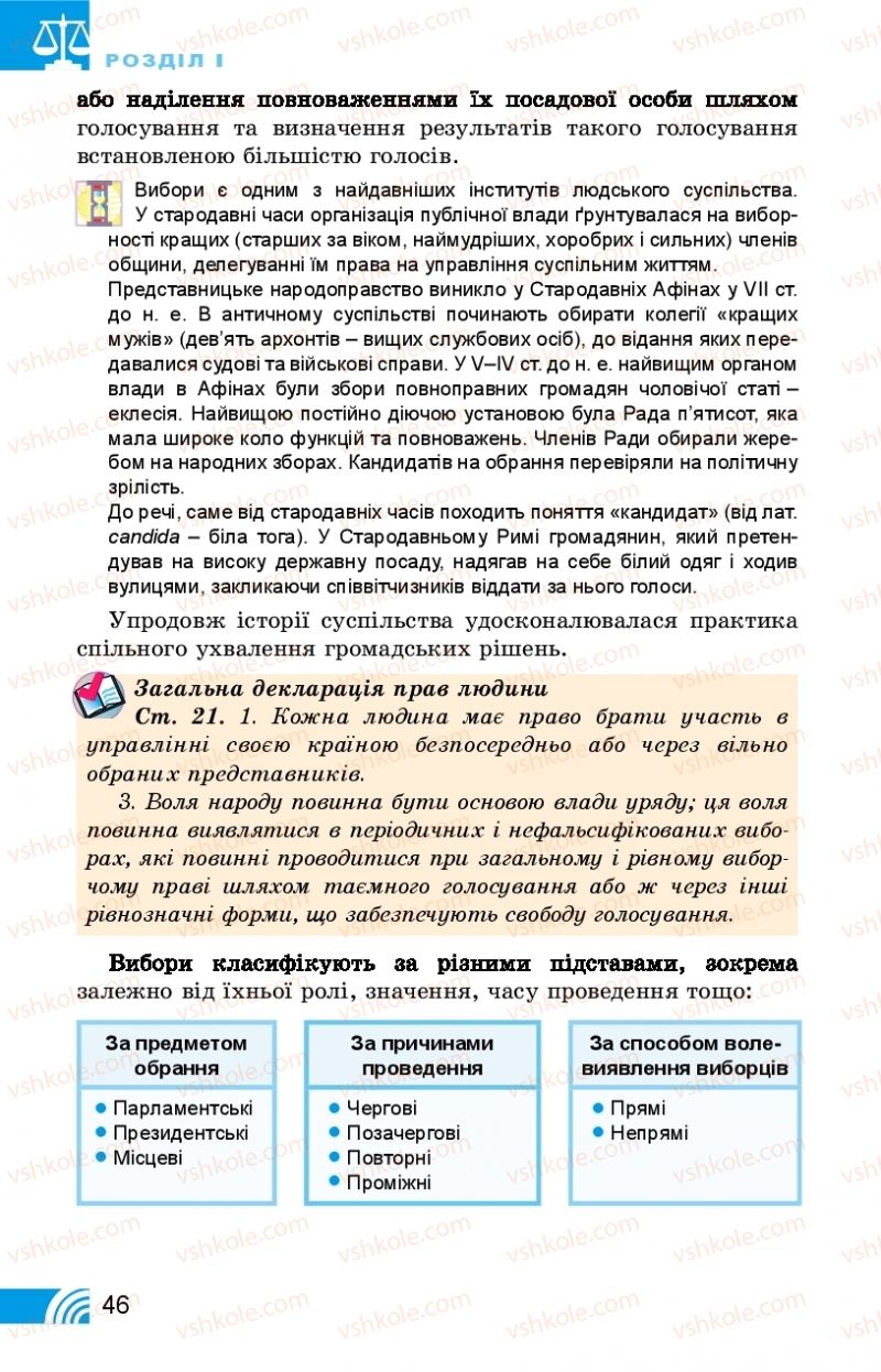 Страница 46 | Підручник Правознавство 10 клас Т.М. Філіпенко, В.Л. Сутковий 2018 Профільний рівень