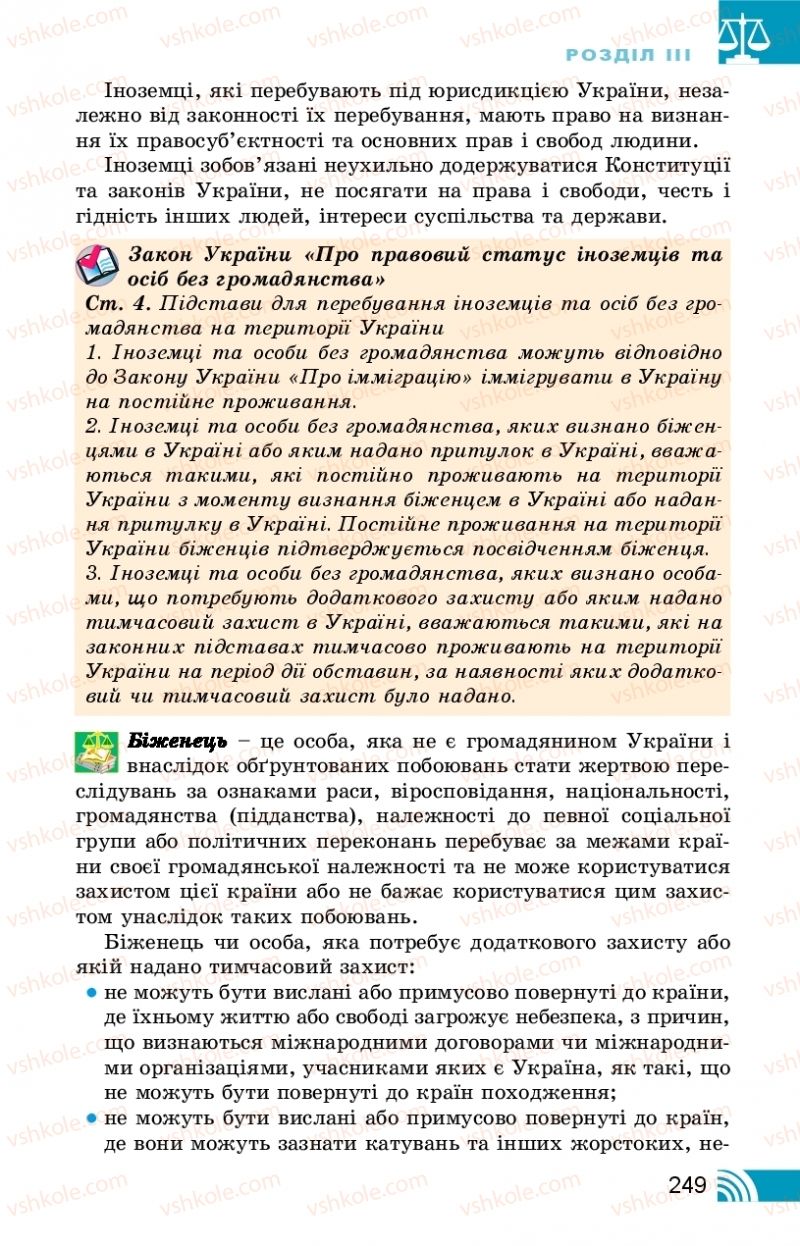 Страница 249 | Підручник Правознавство 10 клас Т.М. Філіпенко, В.Л. Сутковий 2018 Профільний рівень