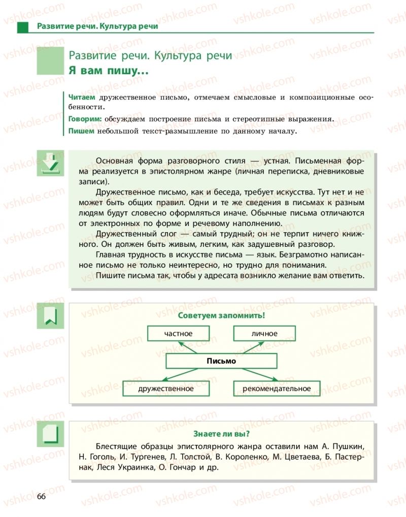 Страница 66 | Підручник Русский язык 10 клас Н.Ф. Баландина, К.В. Дегтярёва 2018 Уровень стандарта