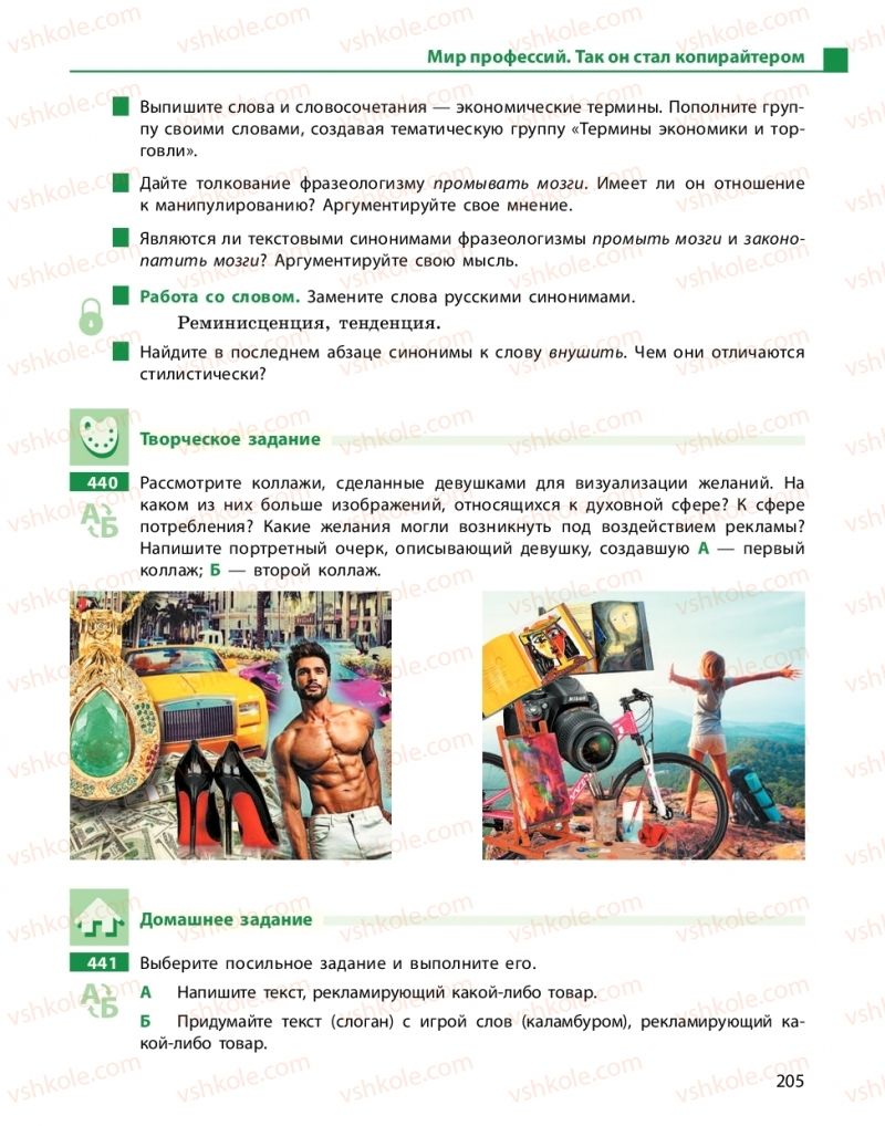 Страница 205 | Підручник Русский язык 10 клас Н.Ф. Баландина, Е.В. Зима  2018 6 год обучения