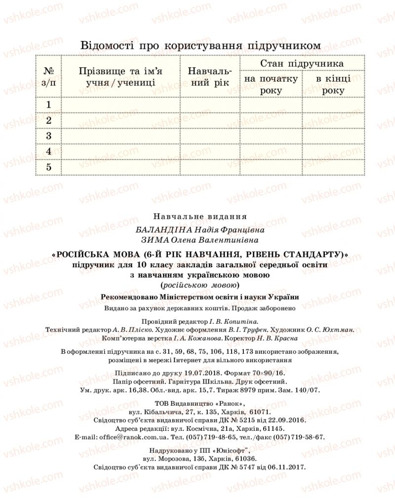 Страница 224 | Підручник Русский язык 10 клас Н.Ф. Баландина, Е.В. Зима  2018 6 год обучения