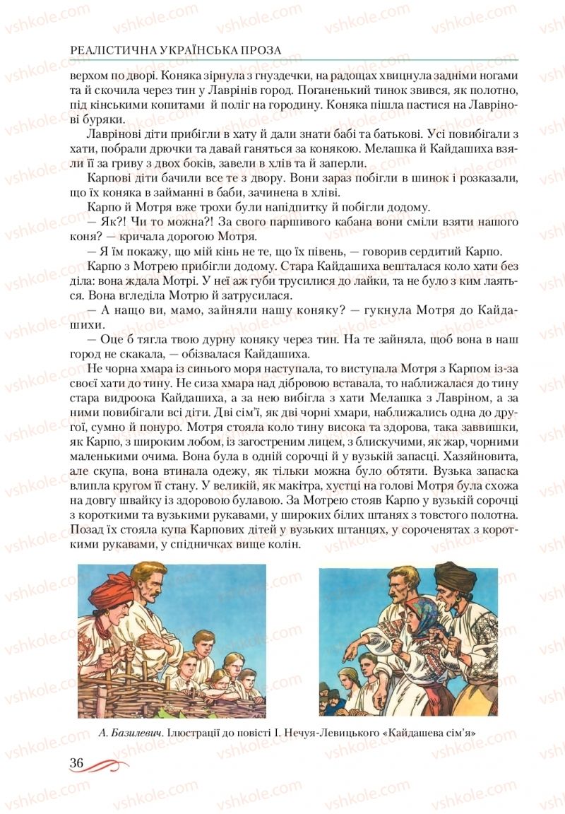 Страница 36 | Підручник Українська література 10 клас О.М. Авраменко, В.І. Пахаренко 2018