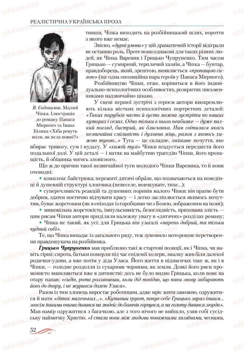 Страница 52 | Підручник Українська література 10 клас О.М. Авраменко, В.І. Пахаренко 2018