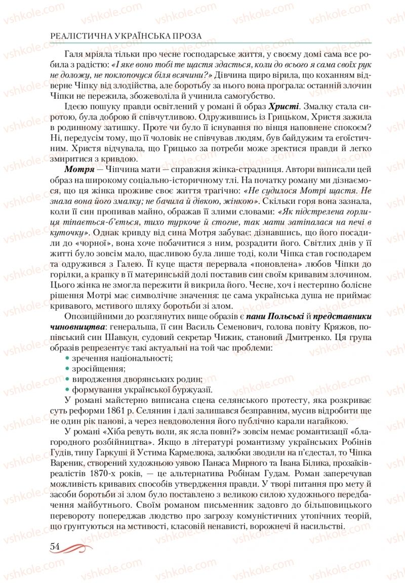 Страница 54 | Підручник Українська література 10 клас О.М. Авраменко, В.І. Пахаренко 2018