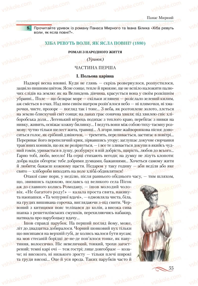 Страница 55 | Підручник Українська література 10 клас О.М. Авраменко, В.І. Пахаренко 2018