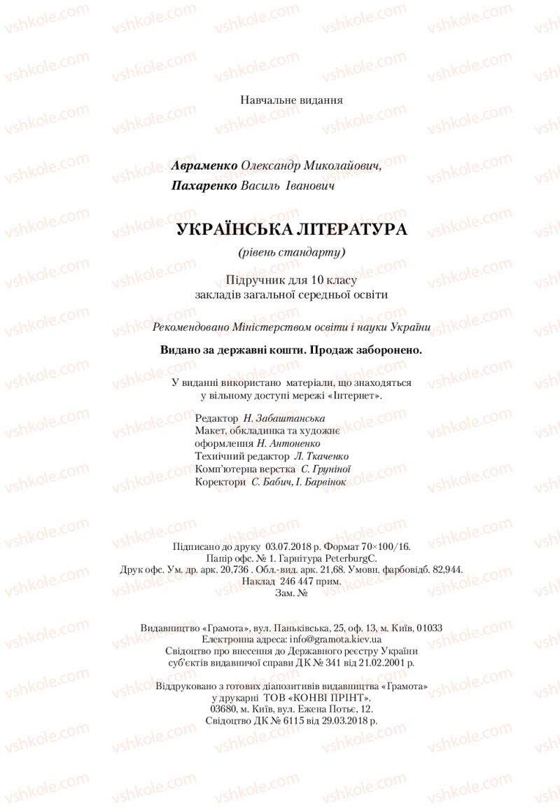 Страница 256 | Підручник Українська література 10 клас О.М. Авраменко, В.І. Пахаренко 2018