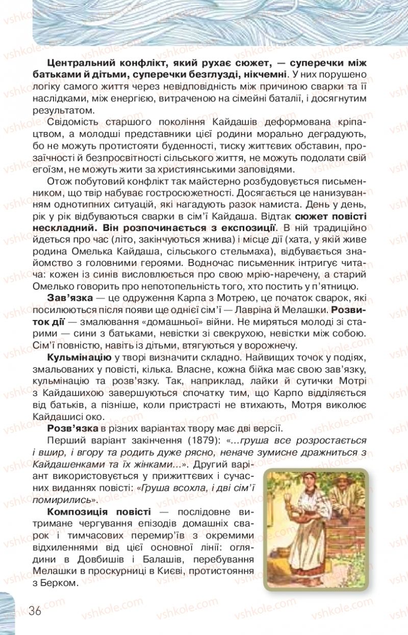 Страница 36 | Підручник Українська література 10 клас Л.Т. Коваленко, Н.І. Бернадська 2018 Рівень стандарту