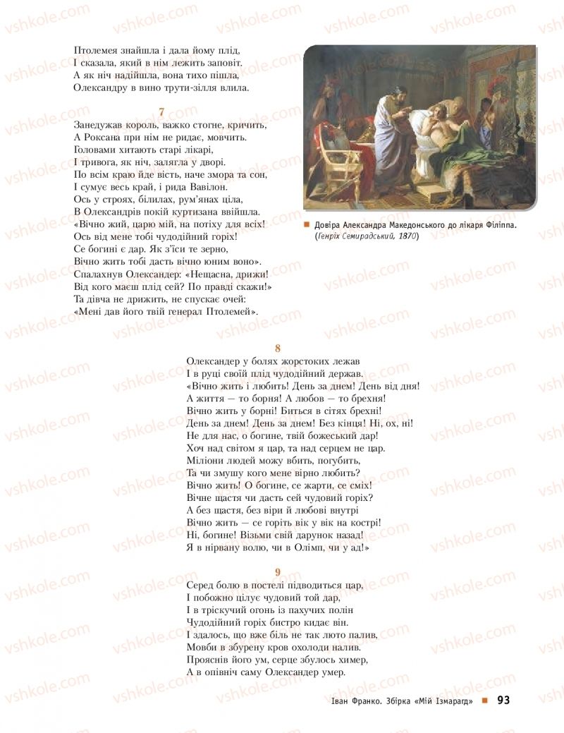 Страница 93 | Підручник Українська література 10 клас О.І. Борзенко, О.В. Лобусова 2018 Профільний рівень