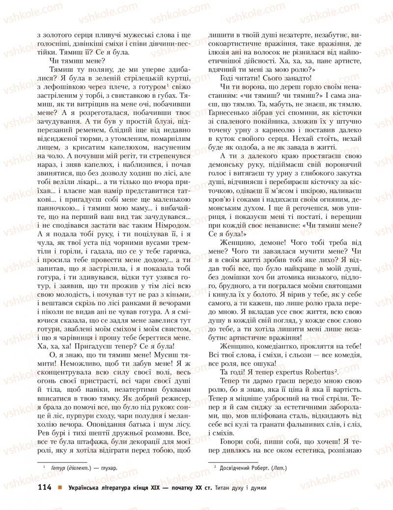 Страница 114 | Підручник Українська література 10 клас О.І. Борзенко, О.В. Лобусова 2018 Профільний рівень