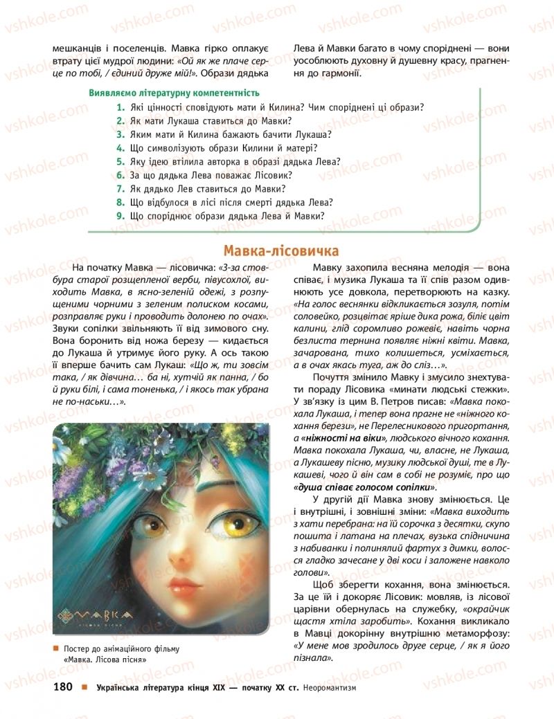 Страница 180 | Підручник Українська література 10 клас О.І. Борзенко, О.В. Лобусова 2018 Профільний рівень