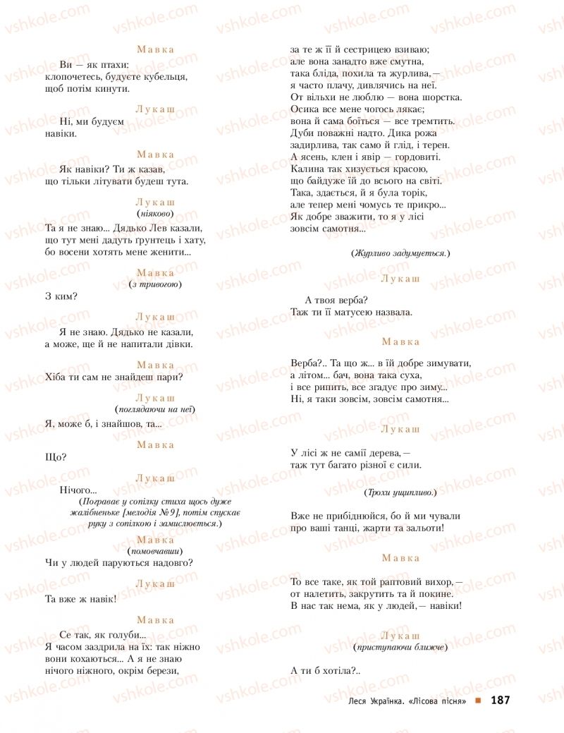 Страница 187 | Підручник Українська література 10 клас О.І. Борзенко, О.В. Лобусова 2018 Профільний рівень