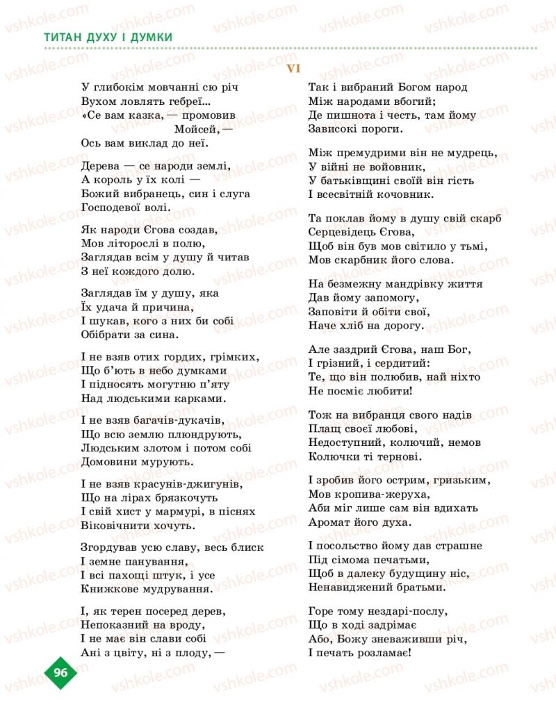 Страница 96 | Підручник Українська література 10 клас О.І. Борзенко, О.В. Лобусова 2018 Рівень стандарту
