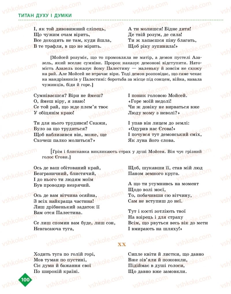 Страница 100 | Підручник Українська література 10 клас О.І. Борзенко, О.В. Лобусова 2018 Рівень стандарту