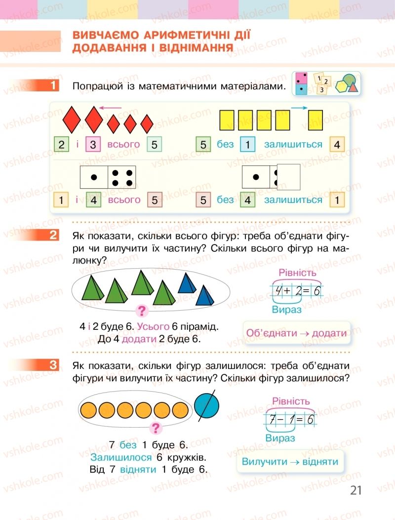 Страница 21 | Підручник Математика 1 клас С.О. Скворцова, О.В. Онопрієнко 2018