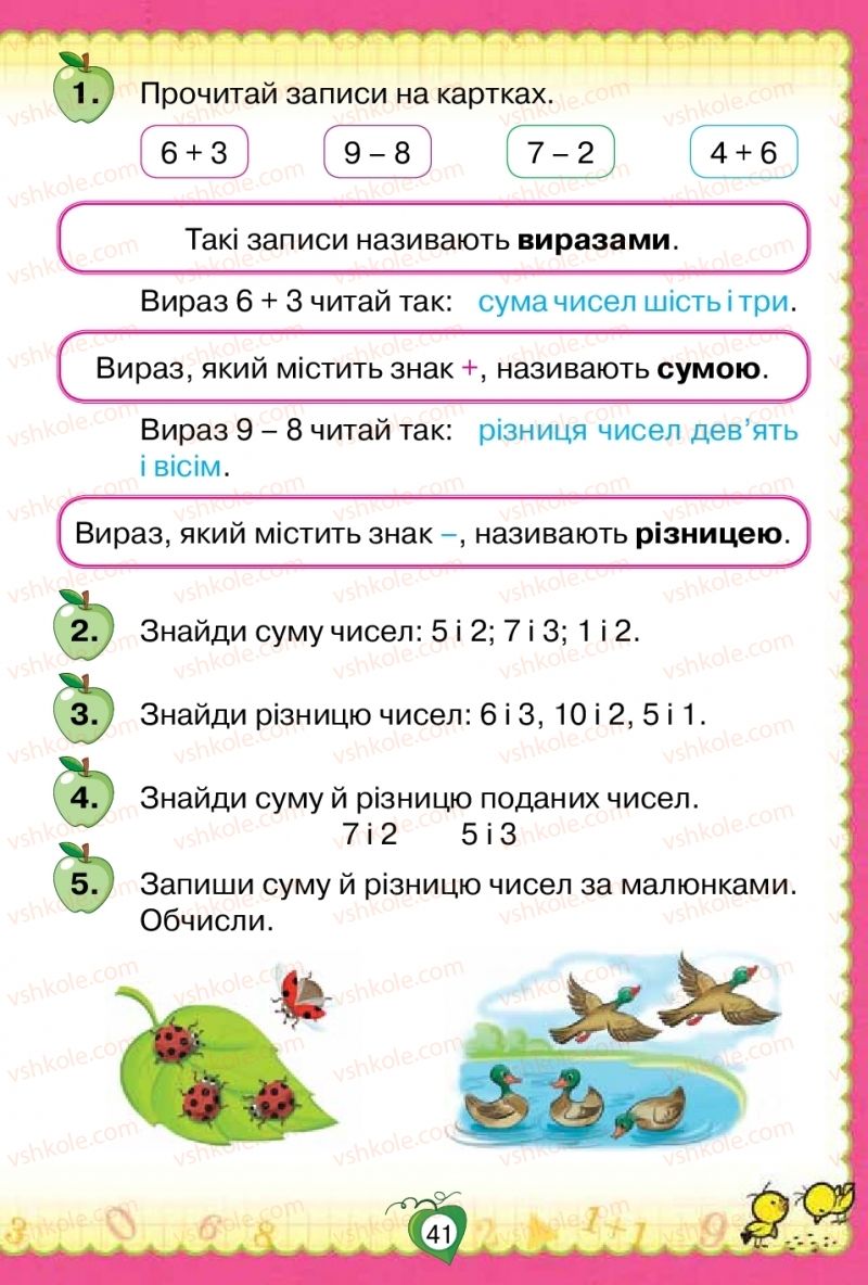 Страница 41 | Підручник Математика 1 клас Н.П. Листопад 2018
