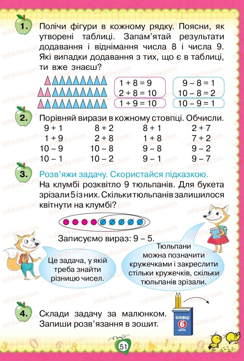 Страница 51 | Підручник Математика 1 клас Н.П. Листопад 2018