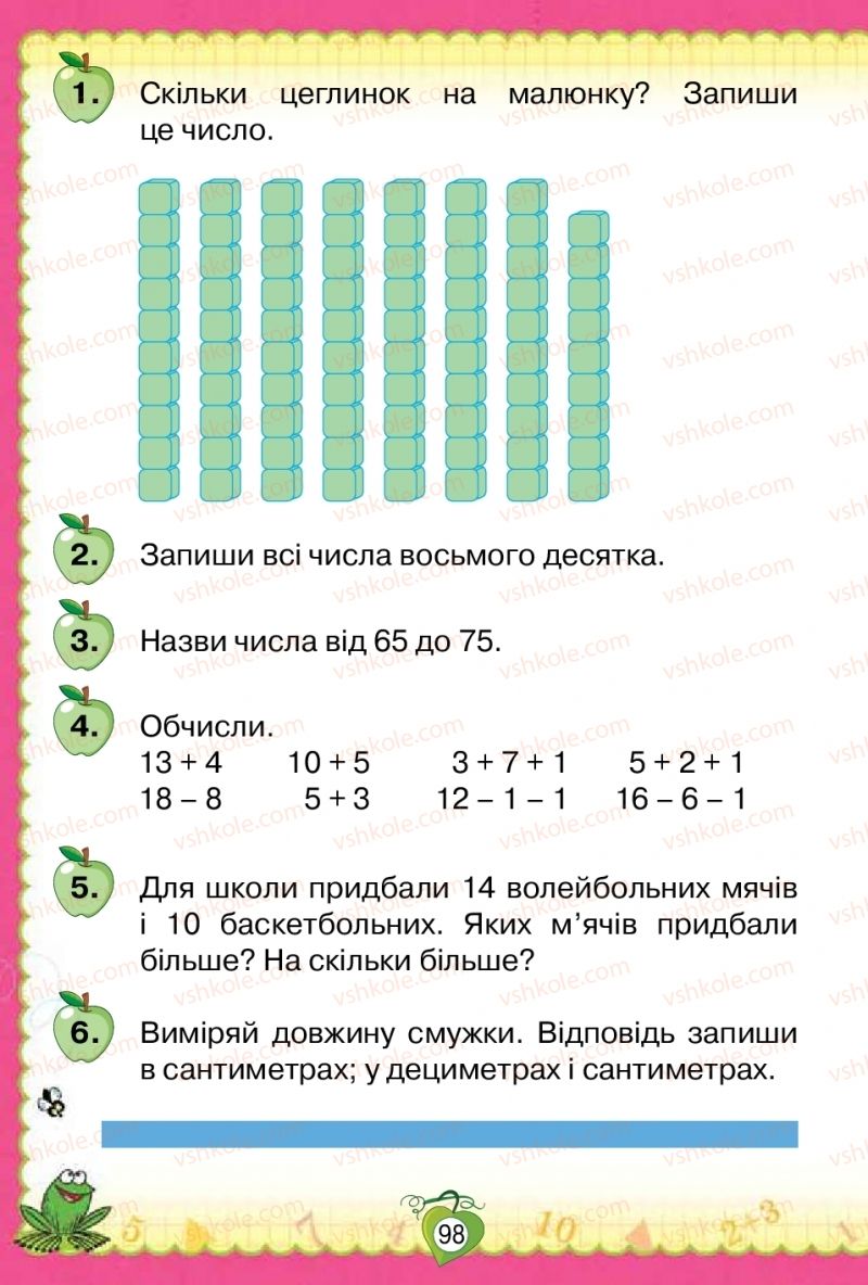 Страница 98 | Підручник Математика 1 клас Н.П. Листопад 2018
