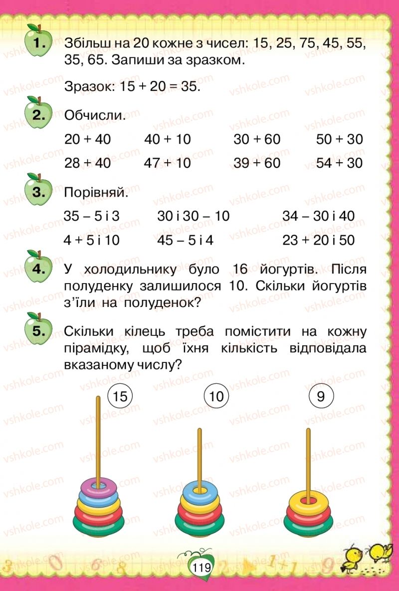 Страница 119 | Підручник Математика 1 клас Н.П. Листопад 2018
