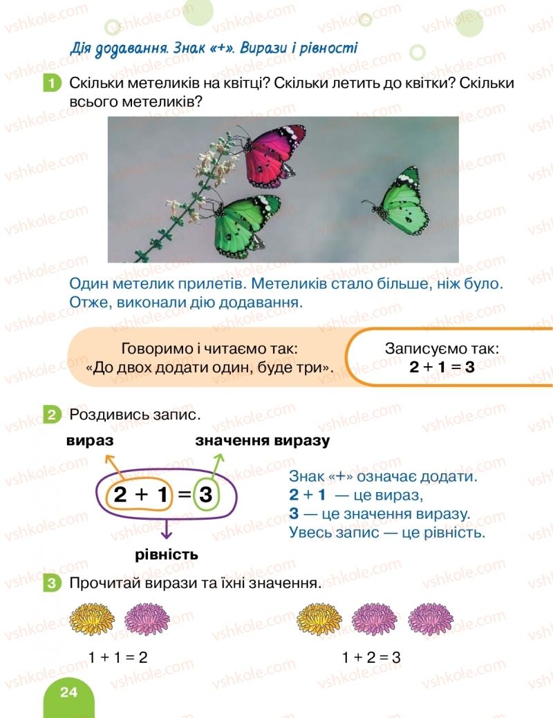 Страница 24 | Підручник Математика 1 клас С.П. Логачевська, Т.А. Логачевська, О.А. Комар 2018