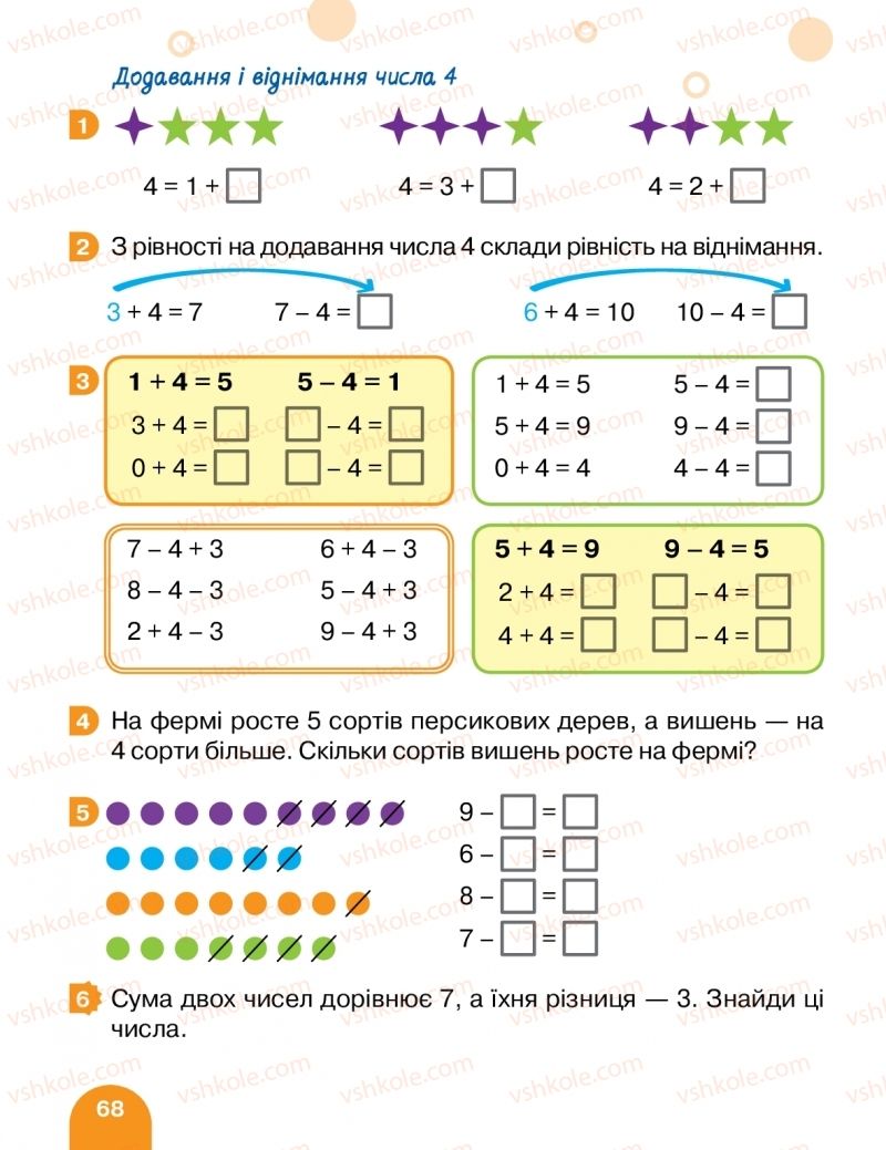 Страница 68 | Підручник Математика 1 клас С.П. Логачевська, Т.А. Логачевська, О.А. Комар 2018