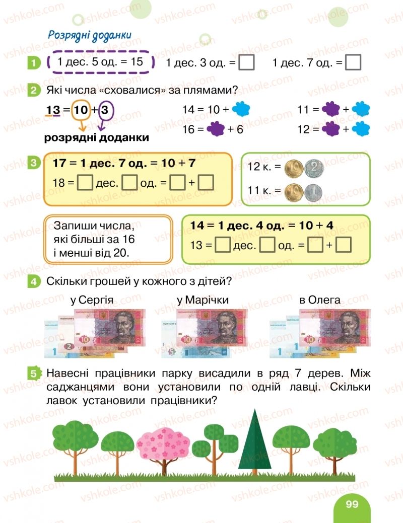 Страница 99 | Підручник Математика 1 клас С.П. Логачевська, Т.А. Логачевська, О.А. Комар 2018